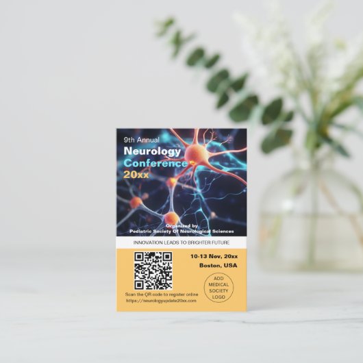 神経科神経外科の医学会議QRコード 名刺 (スタンド正面)