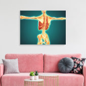 神経系を持つ人間の骨格のバックビュー キャンバスプリント (インサイチュ (リビング))