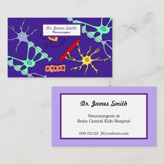 神経細胞とグリア 名刺 (正面/裏面)