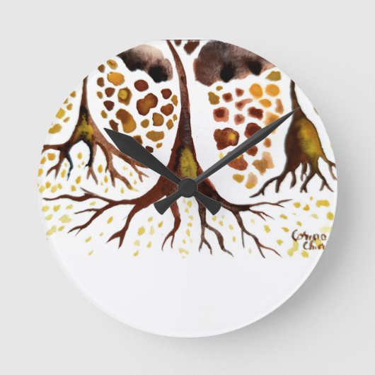 神経細胞を持つ組織 ラウンド壁時計 (正面)