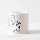 神経質おもしろいなトーストと悪いトーストの漫画 コーヒーマグカップ (正面左)