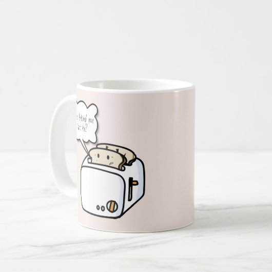 神経質おもしろいなトーストと悪いトーストの漫画 コーヒーマグカップ (正面左)