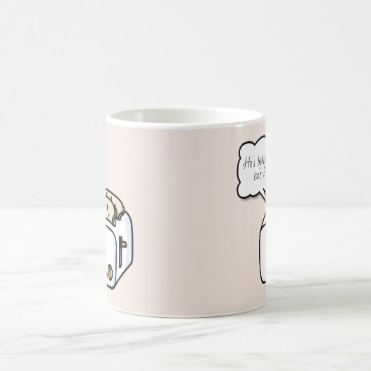 神経質おもしろいなトーストと悪いトーストの漫画 コーヒーマグカップ (中央)