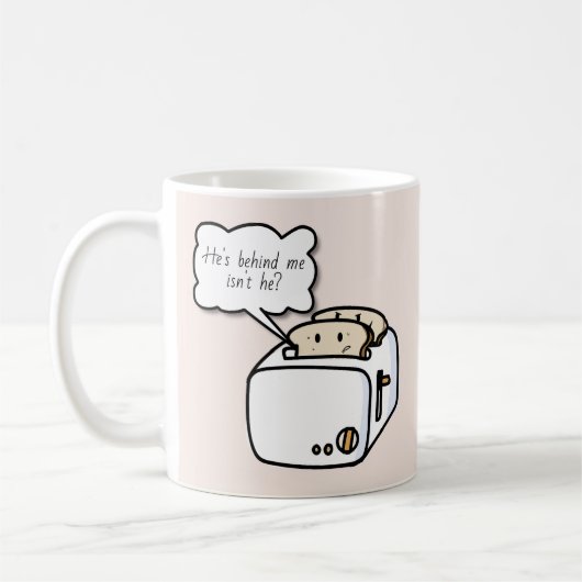 神経質おもしろいなトーストと悪いトーストの漫画 コーヒーマグカップ (左)