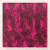 神経質なエネルギー乱交抽象芸術アートラズベリーラスト。 ガラスコースター (正面)