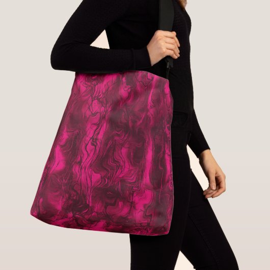 神経質なエネルギー乱交抽象芸術アートラズベリーラスト。 クロスボディバッグ (クローズアップ)