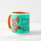 神経質なコーヒー子猫のマグ マグカップ (正面左)