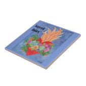 神聖かわいらしハートカラフルタイル4 x 4 タイル (側面)