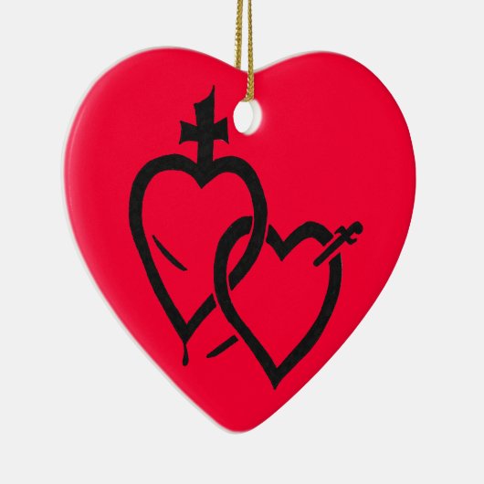 神聖で及び完全なハートのオーナメント セラミックオーナメント (右)