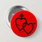 神聖で及び完全なハートPin 缶バッジ (正面&裏面)