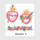 神聖で無垢なハートバラ シール (シート)