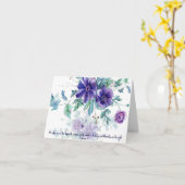 神聖で無垢な、紫色の水色フローラーのノート カード (黄色い花)