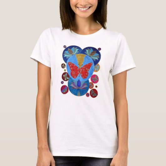 神聖なはす及び蝶 Tシャツ (正面)