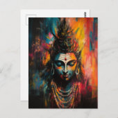 神聖なるシヴァ卿　抽象的な虹色の飛沫 ポストカード (正面/裏面)