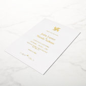 神聖なインディアンクラシックシンボルミニマル結婚リスト 箔招待状 (回転した状態)