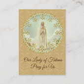 神聖なカード|ファティマ|の金ゴールドのダマスク織の私達の女性 名刺 (正面)