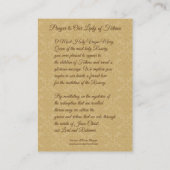 神聖なカード|ファティマ|の金ゴールドのダマスク織の私達の女性 名刺 (裏面)