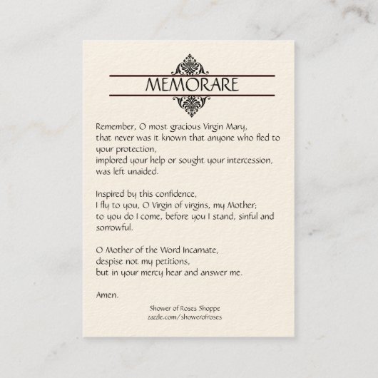 神聖なカード|赤いバラ|の金ゴールドのダマスク織を持つ私達の女性 名刺 (裏面)