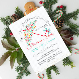 神聖なクリスマスニューイヤーシャワーブランチパーティー 招待状