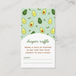神聖なグアカモールアボカドベビーシャワーおむつラッフル エンクロージャーカード