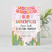 神聖なグアカモーレのサボテンのフェスタのブライダルシャワー 招待状 (スタンド正面)