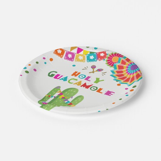 神聖なグアカモーレのフェスタの紙皿のサボテンのメキシコ人 ペーパープレート (アングル)