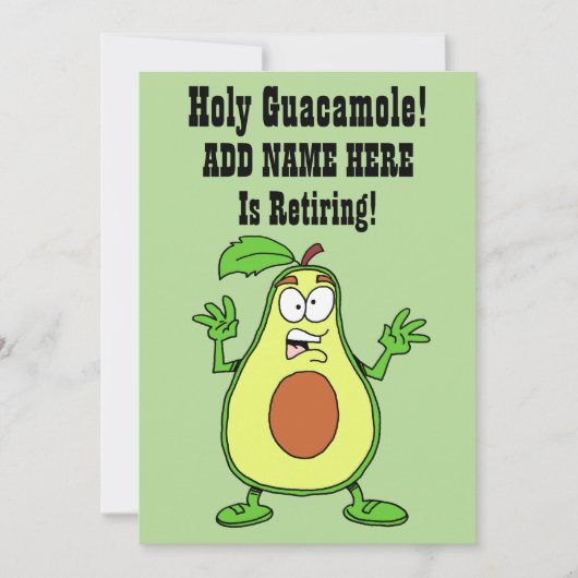 神聖なグアカモーレは誰か退職しています 招待状 (正面)