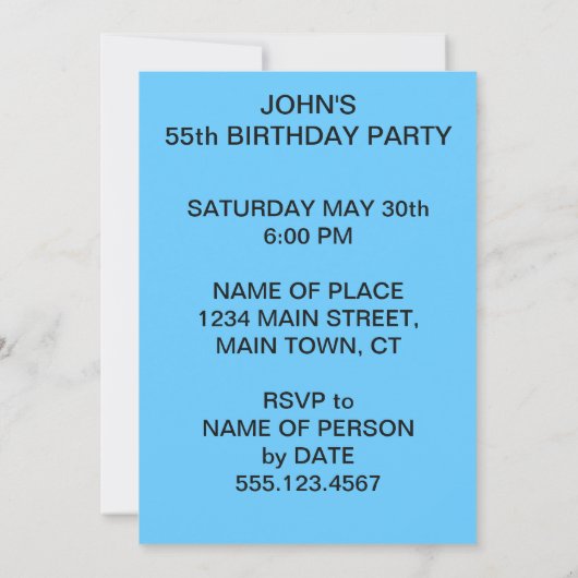 神聖なサバは、誰か55匹のおもしろいな魚を回しています 招待状 (裏面)