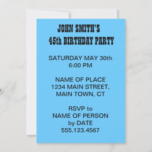 神聖なサバ,人が45匹の魚をめくおもしろいる 招待状 (裏面)