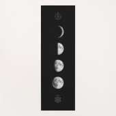 神聖なシンプル幾何学を持つ月相 ヨガマット (正面)