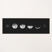 神聖なシンプル幾何学を持つ月相 ヨガマット (正面(横))