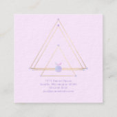 神聖なジオメトリスピリチュアルニューエイジ金ゴールドとピンク スクエア名刺 (裏面)