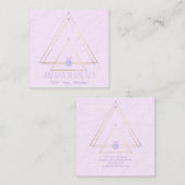 神聖なジオメトリスピリチュアルニューエイジ金ゴールドとピンク スクエア名刺 (正面/裏面)