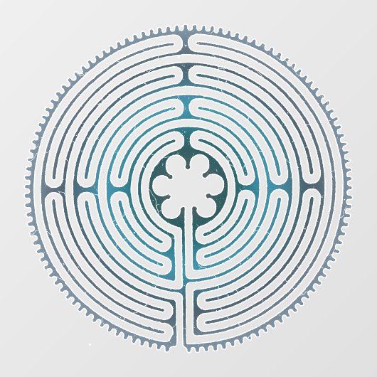 神聖なジオメトリ記号 – チャートルラビリンス1 ウィンドウサイン (シート)