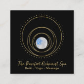 *~*神聖なジオメトリ金ゴールドジオメトリBoho宇宙 スクエア名刺 (正面)