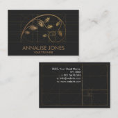 神聖なジオメトリ – ゴールデンスパイラルブランチ 名刺 (正面/裏面)