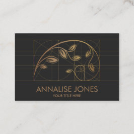神聖なジオメトリ – ゴールデンスパイラルブランチ 名刺