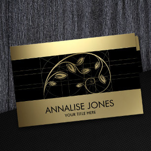 神聖なジオメトリ – ゴールデンスパイラルブランチ 名刺