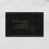 神聖なジオメトリ – ゴールデンスパイラルブランチ 名刺 (裏面)