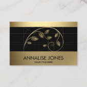 神聖なジオメトリ – ゴールデンスパイラルブランチ 名刺 (正面)