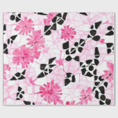 神聖なジオメトリ：ピンク、ブラック、ホワイト版 ラッピングペーパー (フラット)