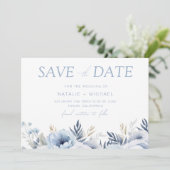 神聖なダスティーブルーの花の結婚式 セーブザデート (スタンド正面)