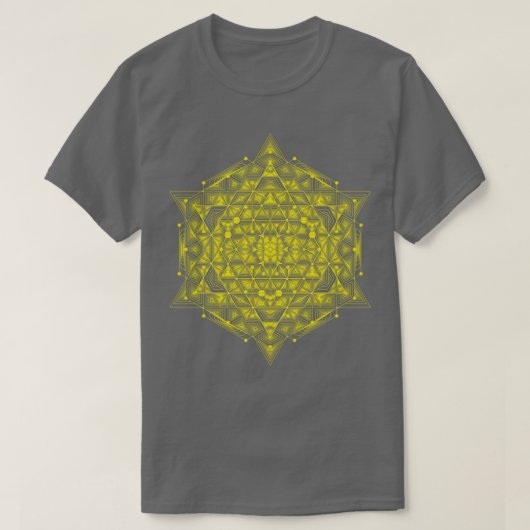神聖なハイパーキューブ黄色 Tシャツ (デザイン正面)