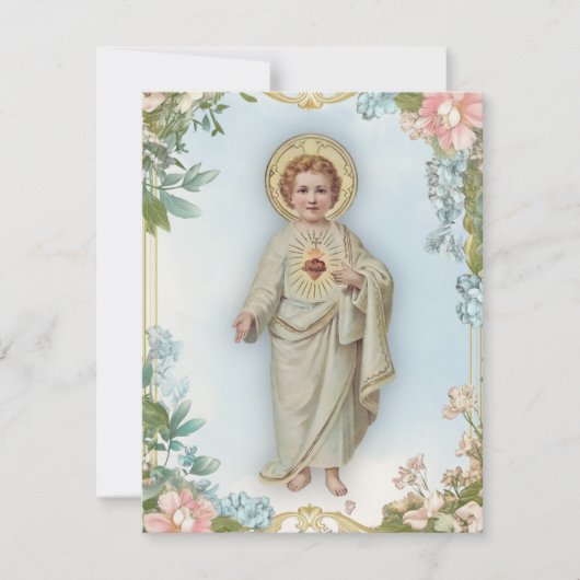 神聖なハートと十字架フローラ葬儀 サンキューカード (正面)