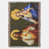 神聖なハートと汚れハートハローブランケット スローブランケット (正面縦)