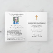 神聖なハートのイエス・キリストのカトリック教の哀悼は感謝していしています サンキューカード (内部)