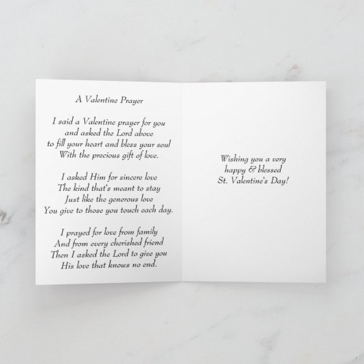 神聖なハートのイエス・キリストのバレンタインの花の金ゴールドのボーダー シーズンカード (内部)