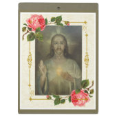 神聖なハートの祈りの言葉のクリップボードwのバラ クリップボード (裏面)