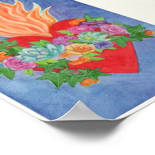 神聖なハートアートプリントフレーミングミランダに適した ポスター (角)