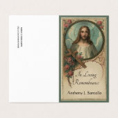 神聖なハートイエスカトリック葬儀の神聖カード 名刺 (外部フラット)